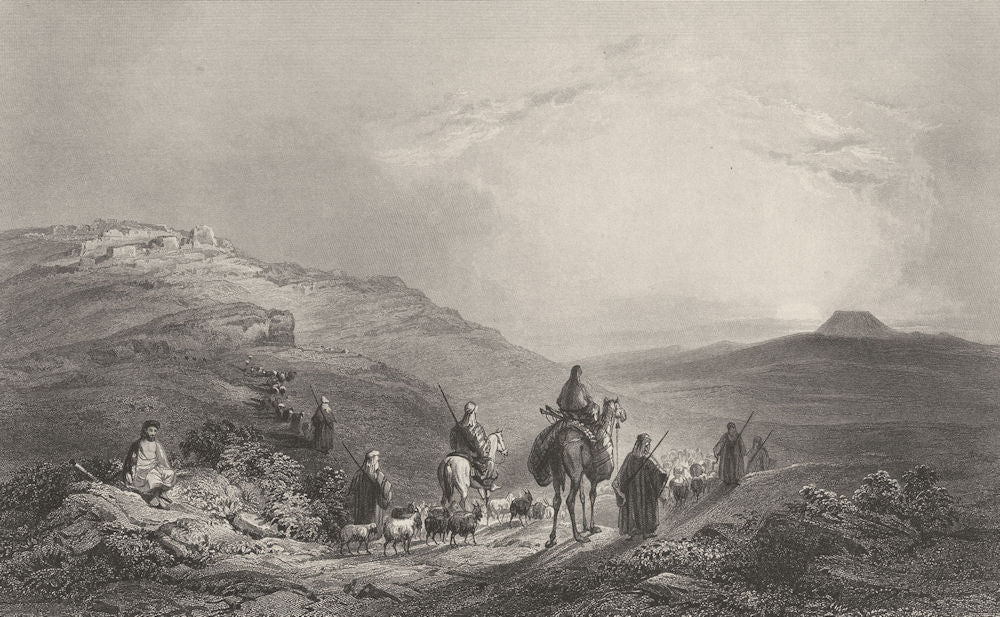 ISRAEL. Palestine. Zekoa and the Herodium. (Bartlett) 1847 old antique print